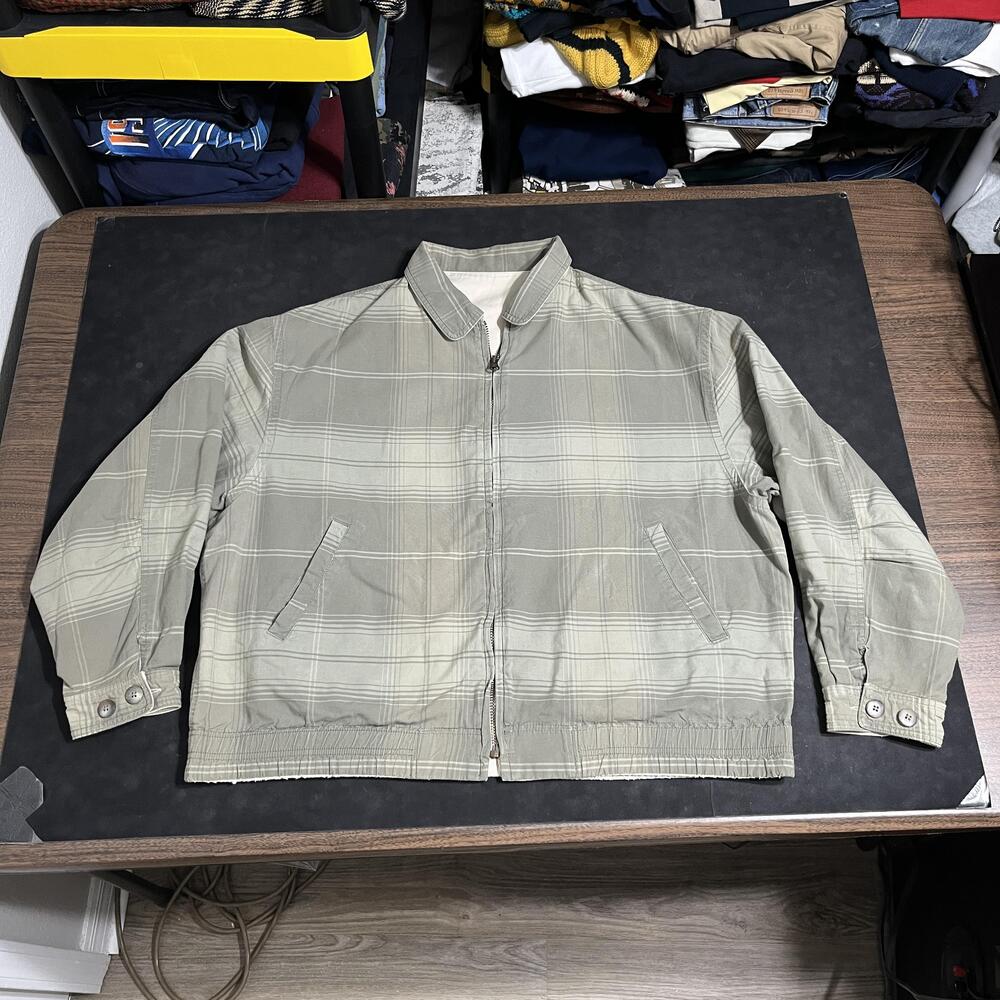 Vintage Harrington Jacket Mens Large Bomber Polo Reversible Plaid Canvas Bomber